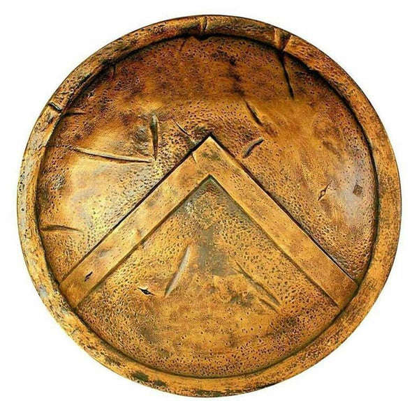 Spartan Shield 24" ~ King Leonidas 18 Gauge Steel, Antique Finish Shield