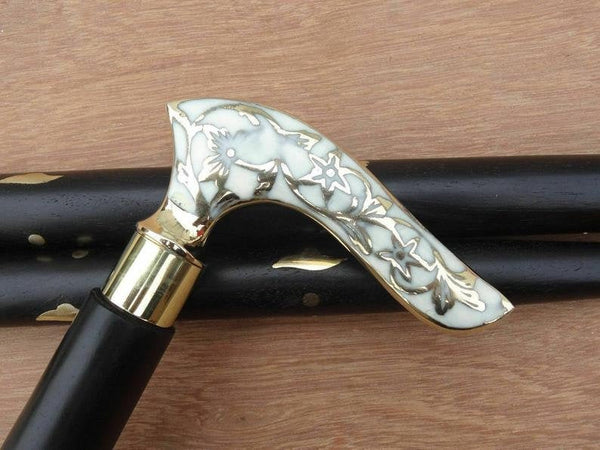 Solid Brass Handle for Walking Stick Canes -  Norway