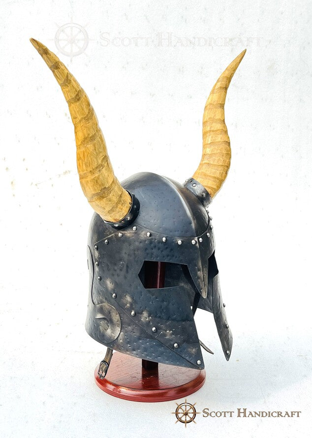 Skyrim Helm of Yngol Horned Helmet,16-gauge Solid Steel Halloween Costume/Cosplay