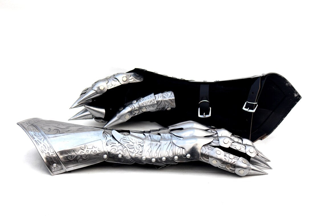 Armor Gauntlets Steel Gloves Armor Pair Medieval Knight Costume- Medieval Gloves Set