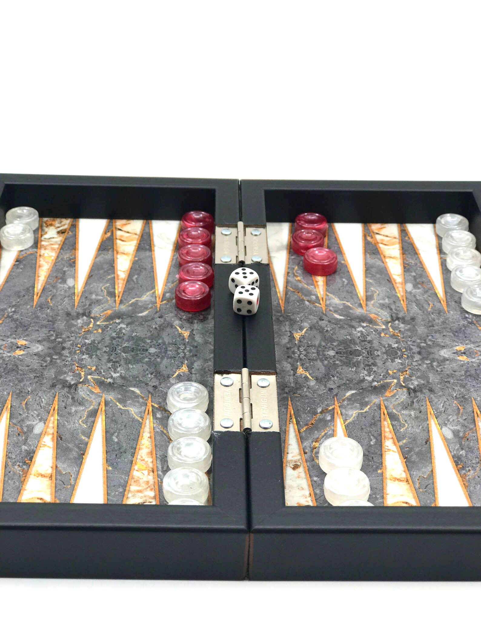 Backgammon and Chess Set, Personalize Backgammon Set with Wooden Chess Pieces and Large Chess Set with Board