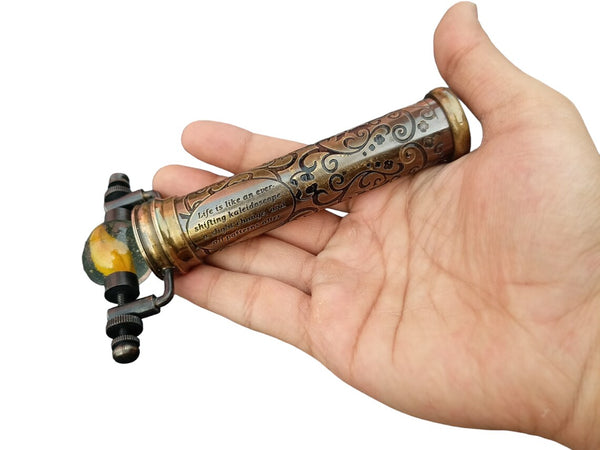 Marble Kaleidoscope With Leather Case - Discover Endless Patterns with Premium Quality Victorian Classic Kaleidoscope