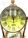 Antique Model Victorian London 1876 Old Style Brass Clock Watch with Compass Vintage Desk Table/Office Table Decor