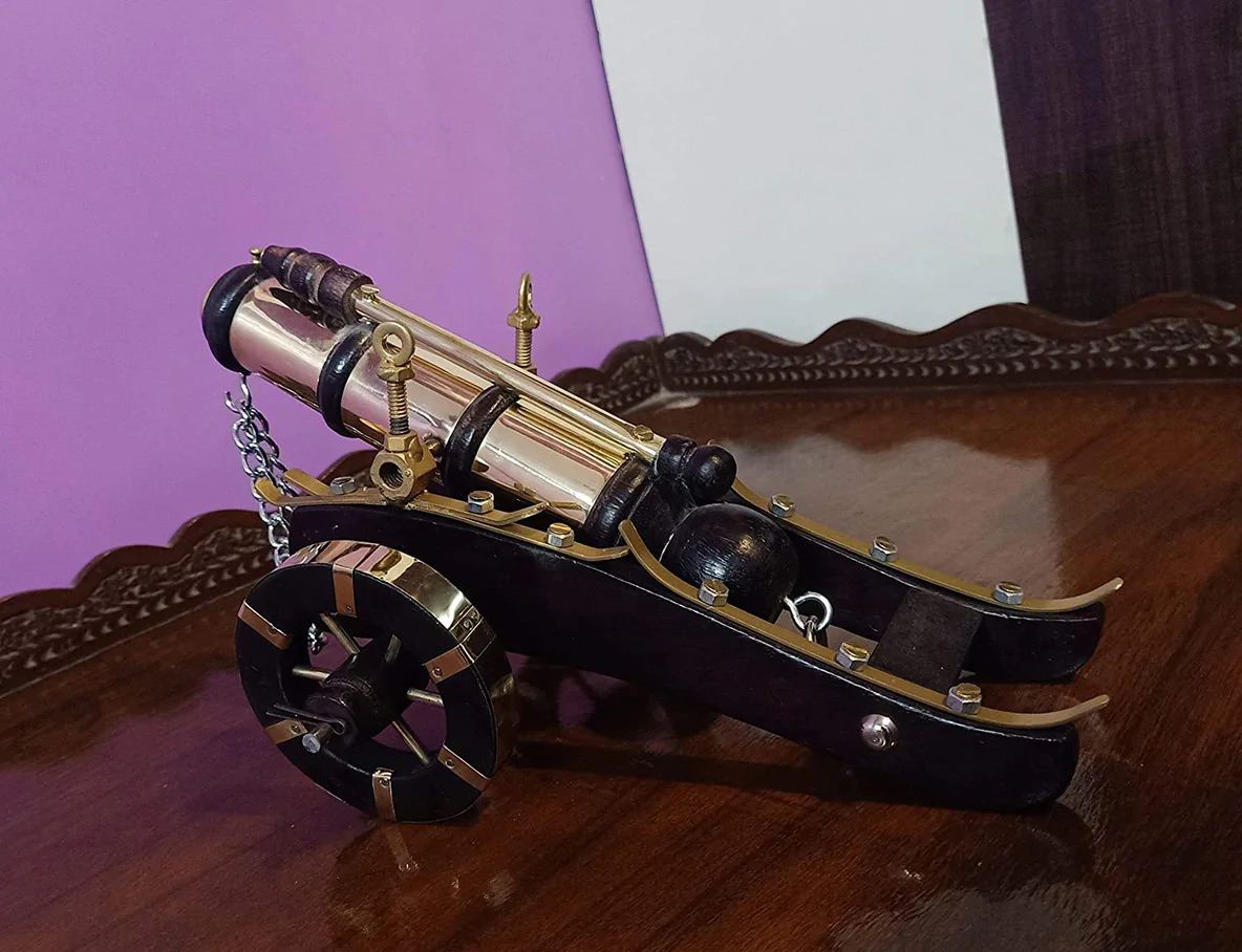 Handcrafted Wooden Canon For Decoration