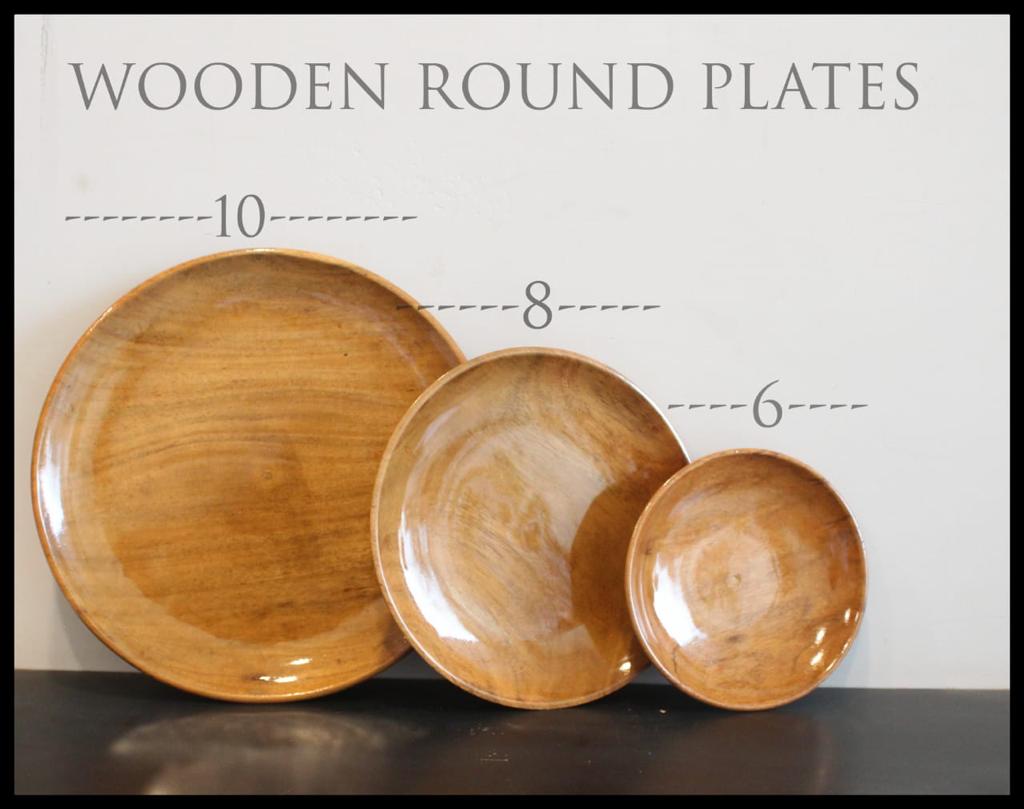 Wooden Round Plate Set of 3|| Food Grade and Water Resistant