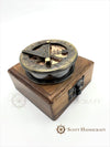 Beautifully Handcrafted Stanley London Replica sundial compass with wooden box