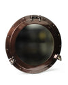 Handmade Vintage Porthole Mirror, Wall Mirror Nautical Decor Antique Brown - 17"Round Hole Decorative Home & Bathroom Mirrors