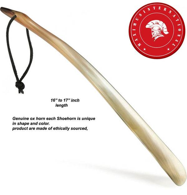 Shoe Horn Made with Real Horn Handmade. Home or Travel Use. Shoehorn for Men or Women Shoes & Boots. Best Gift Idea. (15inch)
