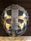 Viking Helmet Vendal Steel & Brass Viking Helmet Chain mail Helmet