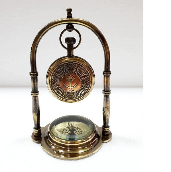 Victoria London Compass Style Nautical Maritime Ship Desk Clock Office Deck Decor Clock