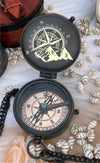 CHAIN COMPASS CUSTOMIZABLE ENGRAVING PERSONALIZED GIFT WITH BAG - SCOTT HANDICRAFT