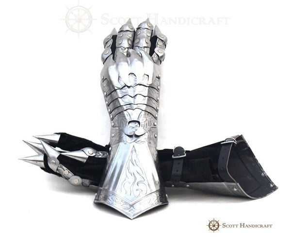 Armor Gauntlets Steel Gloves Armor Pair Medieval Knight Costume- Medieval Gloves Set