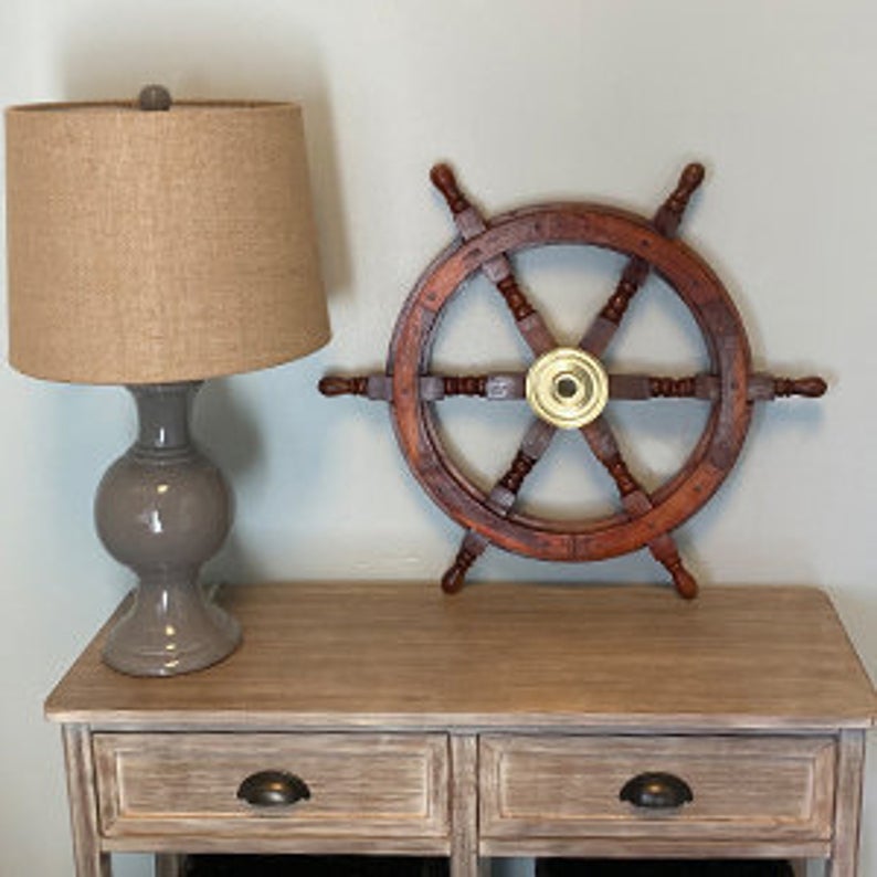 18'' Handmade Pirate Ship's Wheel Steering Brass