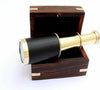 Vintage model Brass Pocket Telescope 6" With Wooden Box
