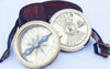 Nautical Anchor Calendar Brass Compass with Leather Bag