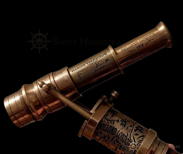 Brass Telescope & Compass Handle walking cane