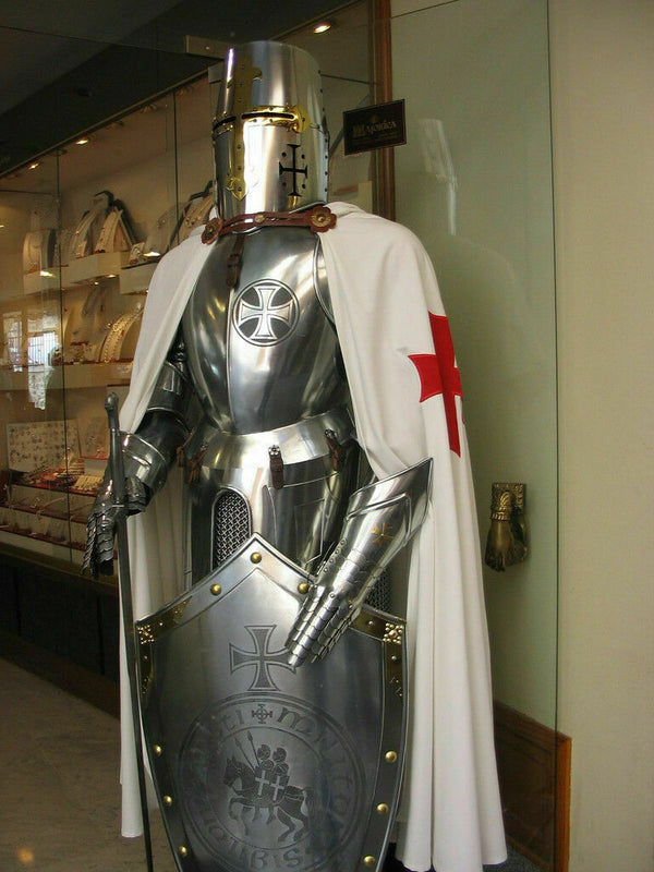 Medieval Knights Templar Armor Suit, Full Steel Templar body Suit fully Wearable.