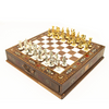 Premium Chess Set with Board Handmade Wooden Chess Board with Storage Metal Theme Chess Pieces